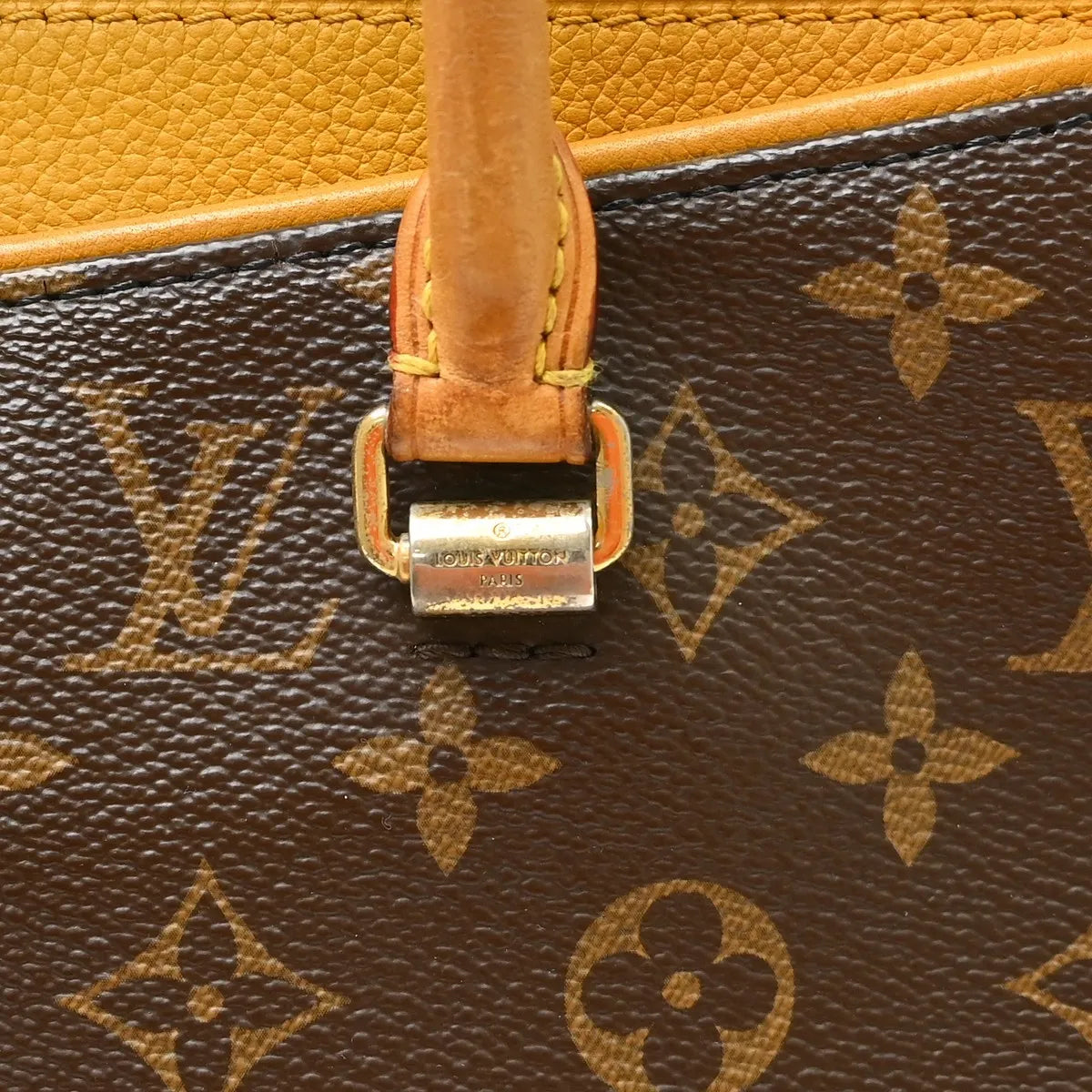 Louis Vuitton Pallas Tote Monogram Canvas With Leather Brown Canvas Handbag (Pre-Owned)