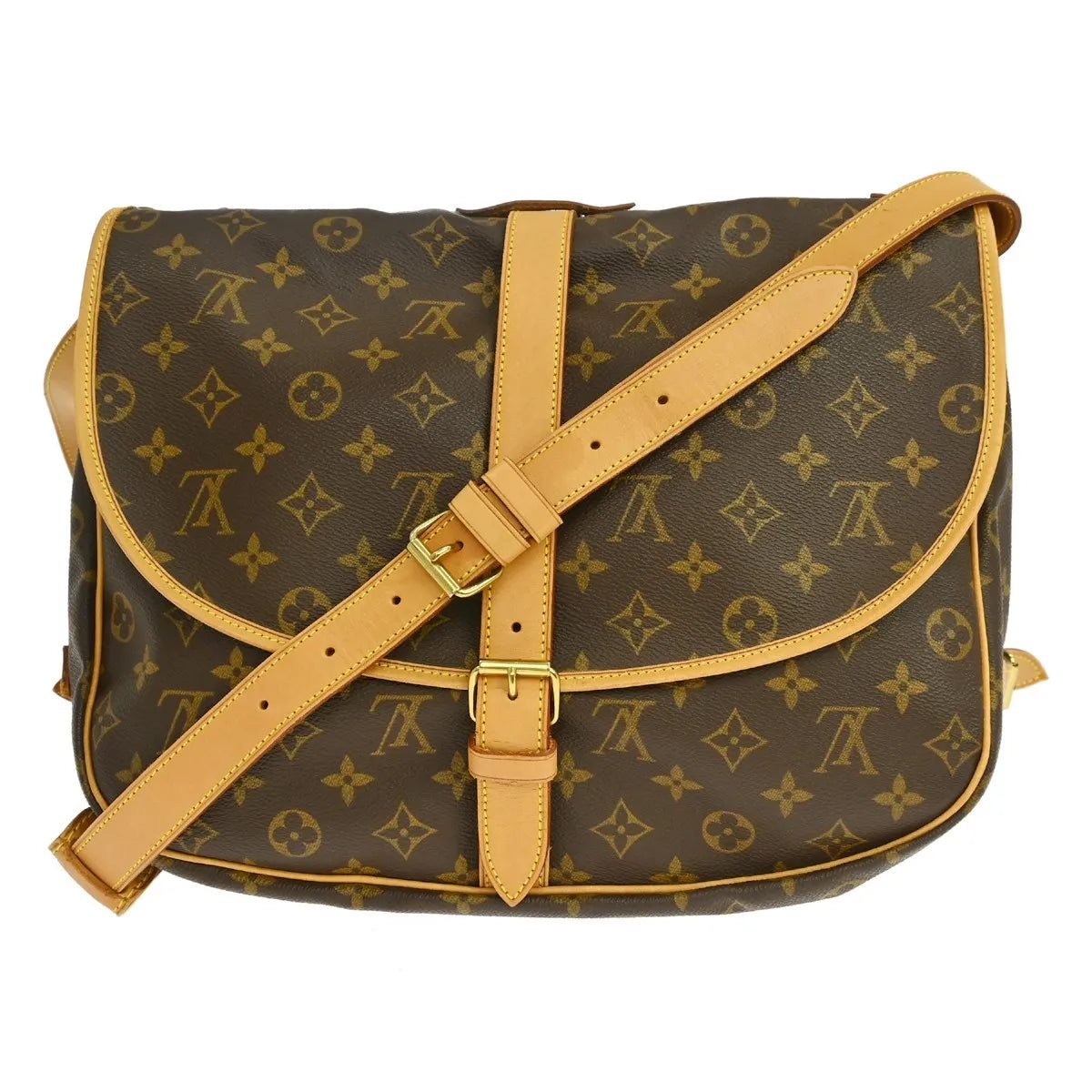Louis Vuitton Saumur Monogram Canvas Brown Canvas Shoulder Bag Bag (Pre-Owned)