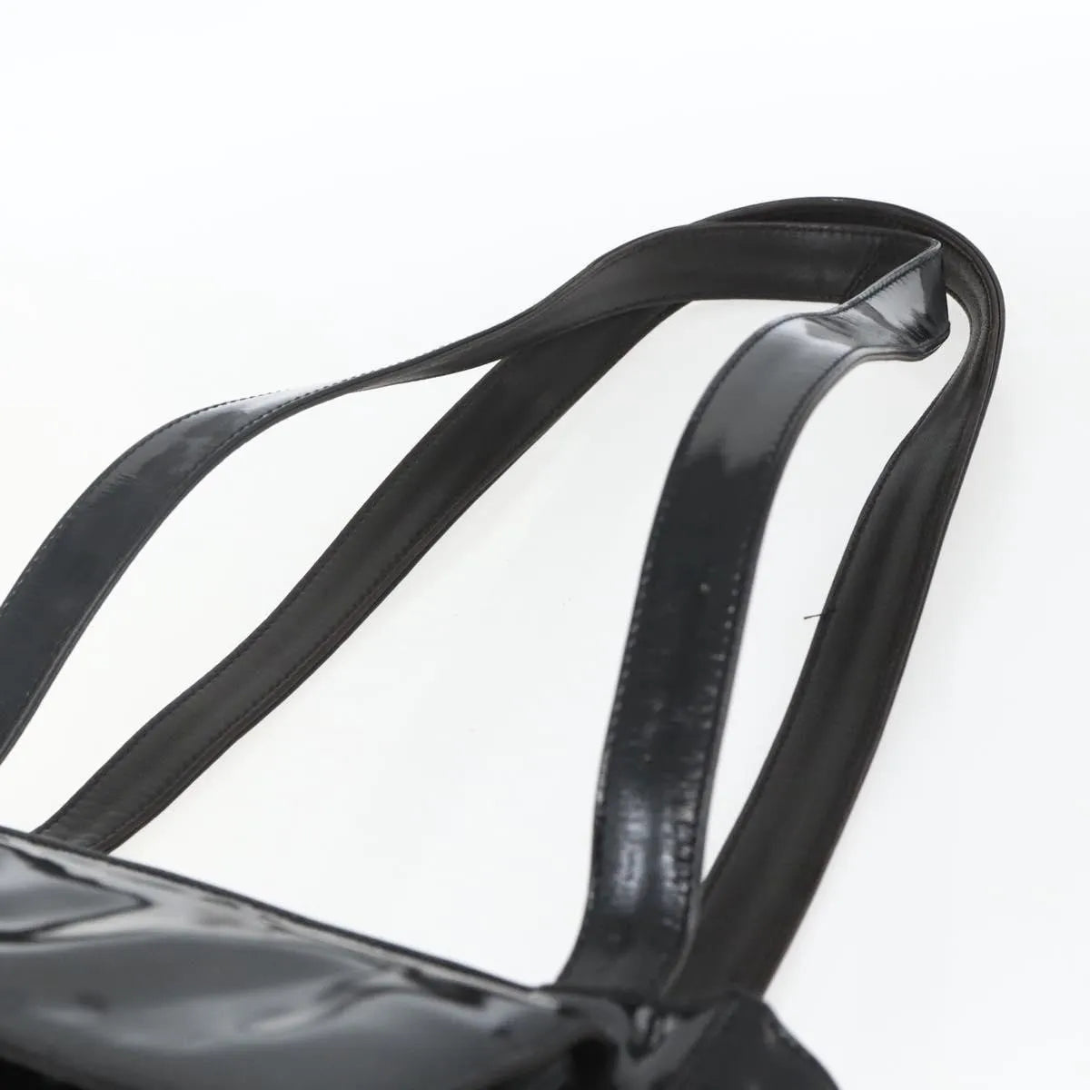 Chanel Vintage Flap Patent Leather Black Patent_Leather Shoulder Bag Bag (Pre-Owned)