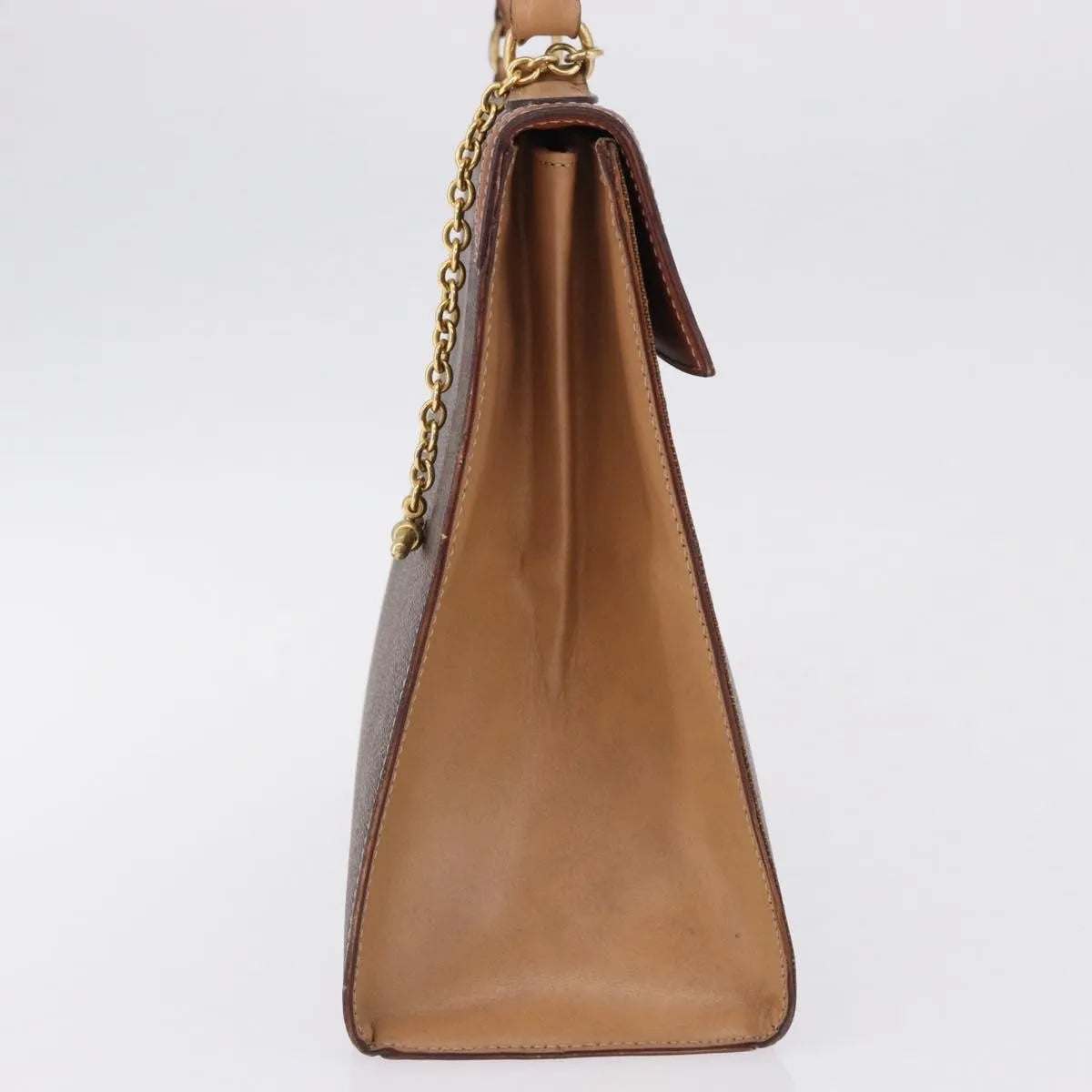 Celine Vintage Macadam Canvas And Leather Brown Canvas Handbag (Pre-Owned)