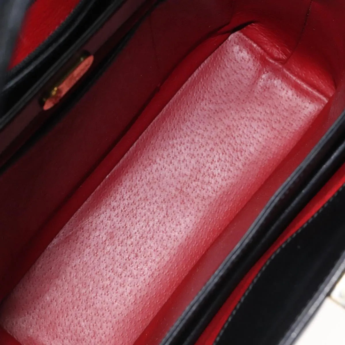 Gucci Vintage Convertible Box Leather Black Leather Handbag (Pre-Owned)