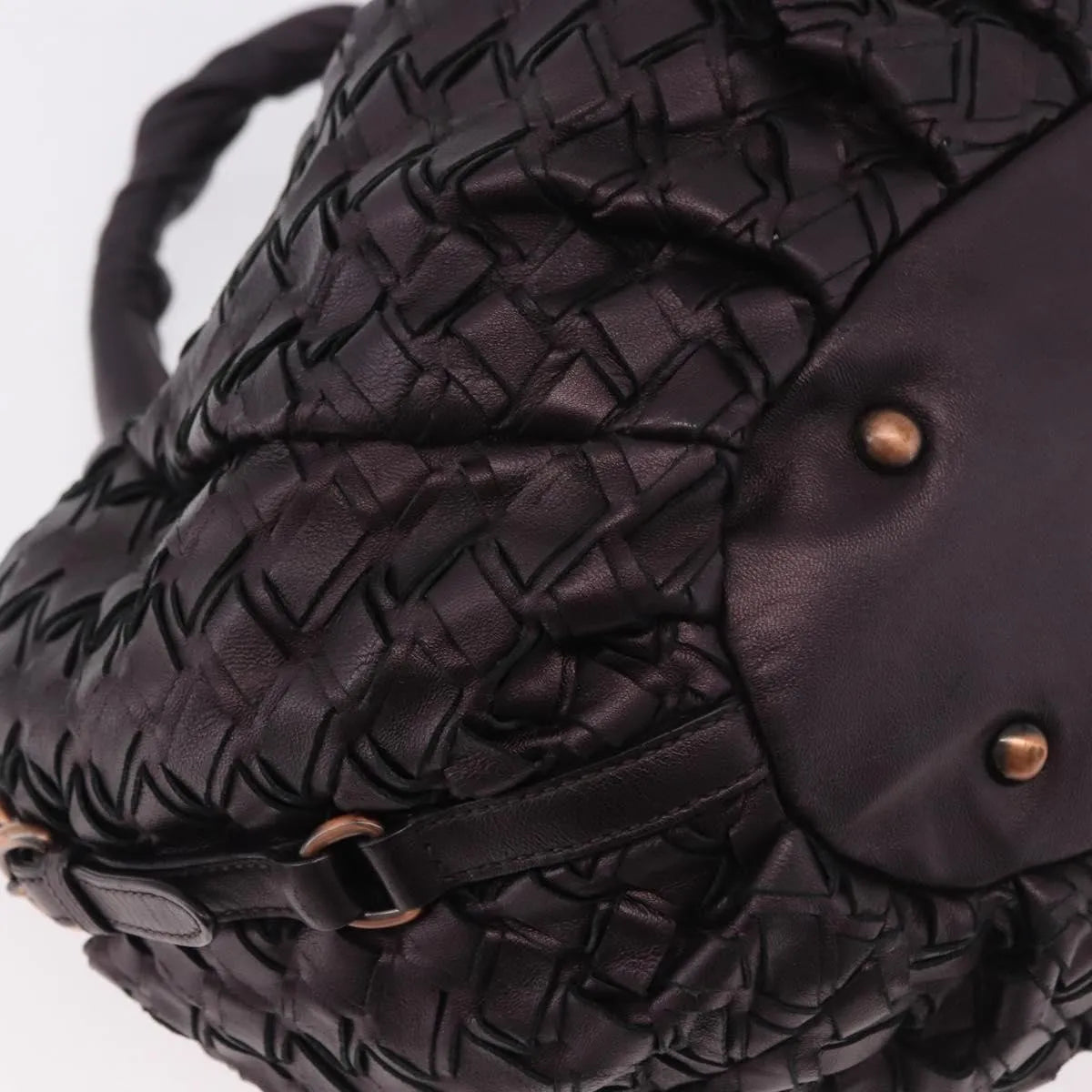 Miu Miu Hobo Woven Leather Purple Leather Handbag (Pre-Owned)