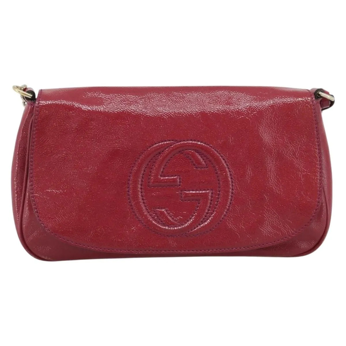 Gucci Soho Chain Patent Pink Patent_Leather Shoulder Bag Bag (Pre-Owned)