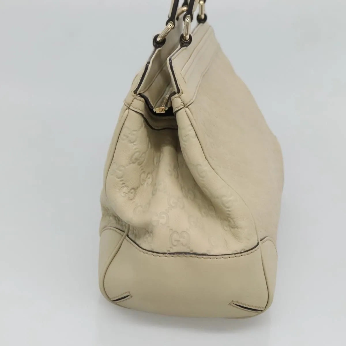 Gucci Mayfair Satchel Guccissima Leather Beige Leather Tote Bag Bag (Pre-Owned)