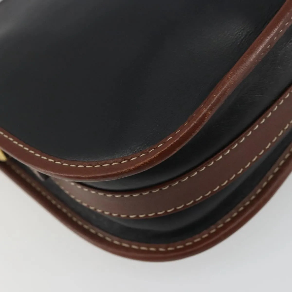 Celine Vintage Flap Leather Black Leather Shoulder Bag Bag (Pre-Owned)