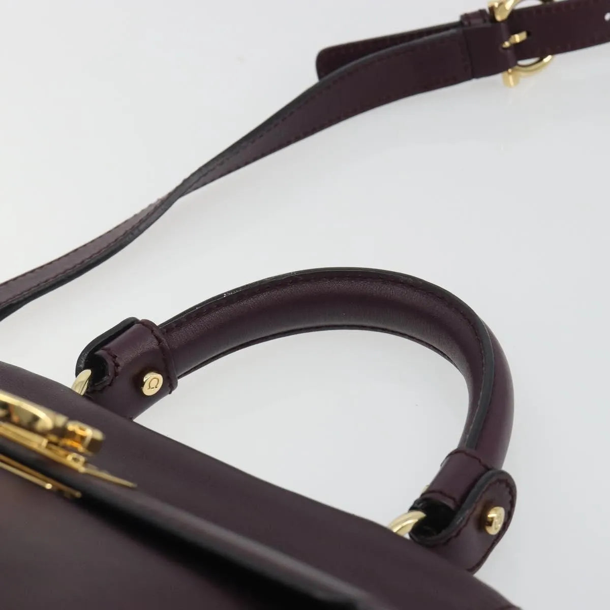Salvatore Ferragamo Sofia Satchel Smooth Leather Purple Leather Handbag (Pre-Owned)