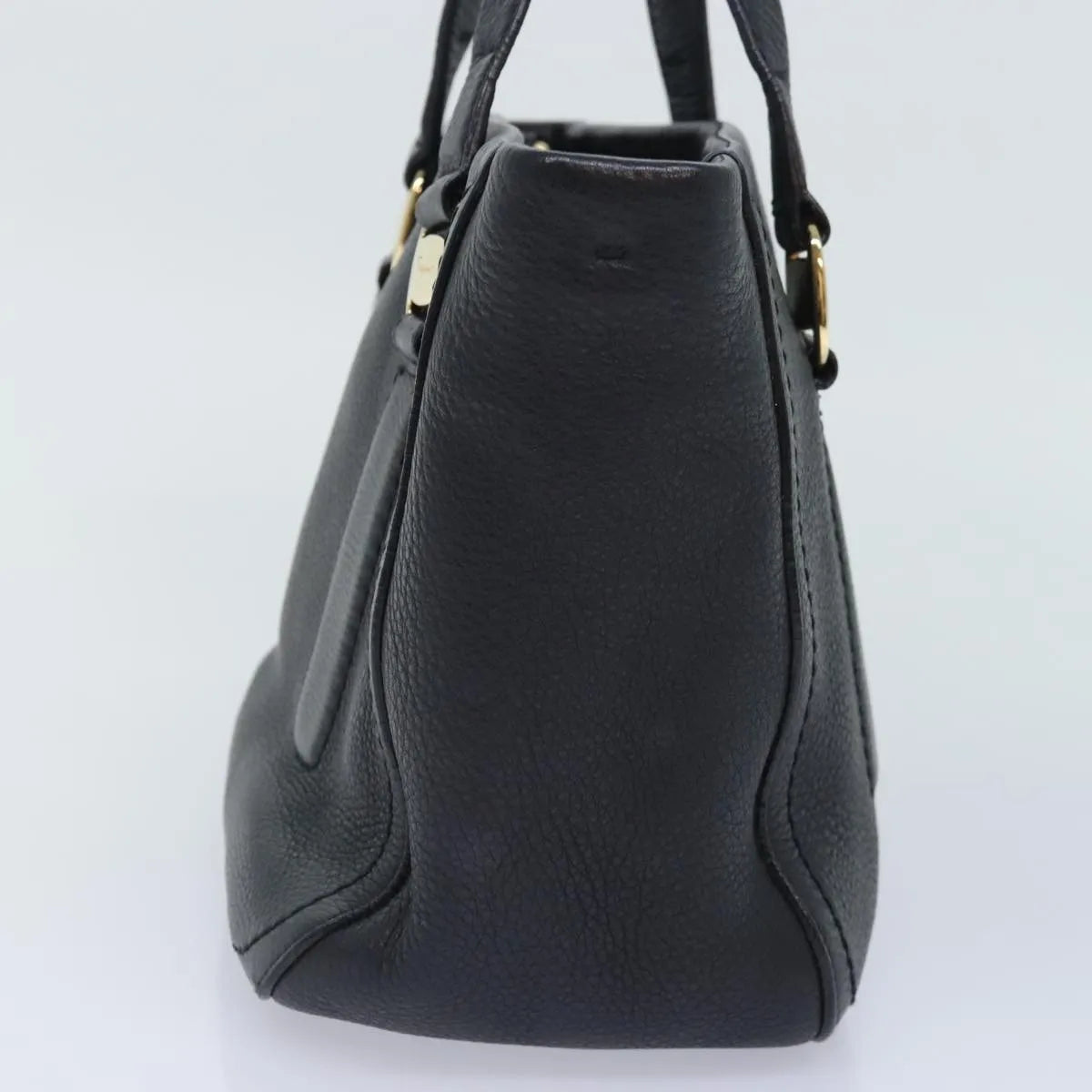 Salvatore Ferragamo Vala Leather Black Leather Handbag (Pre-Owned)