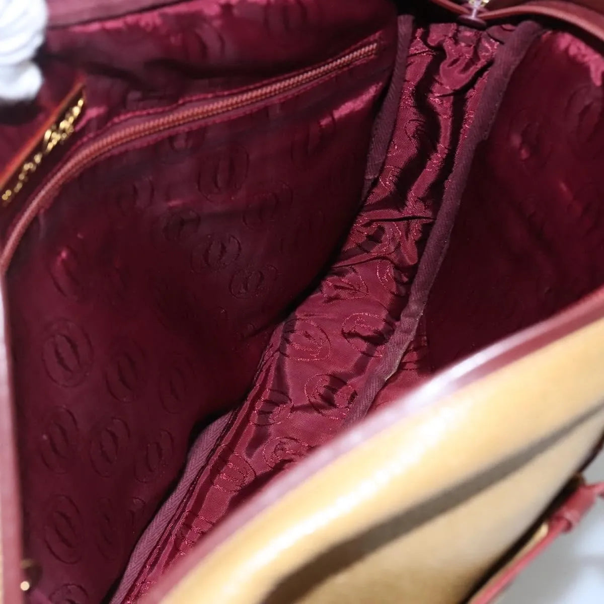 Cartier Tasseled Must De Cartier Leather Beige Leather Shoulder Bag Bag (Pre-Owned)
