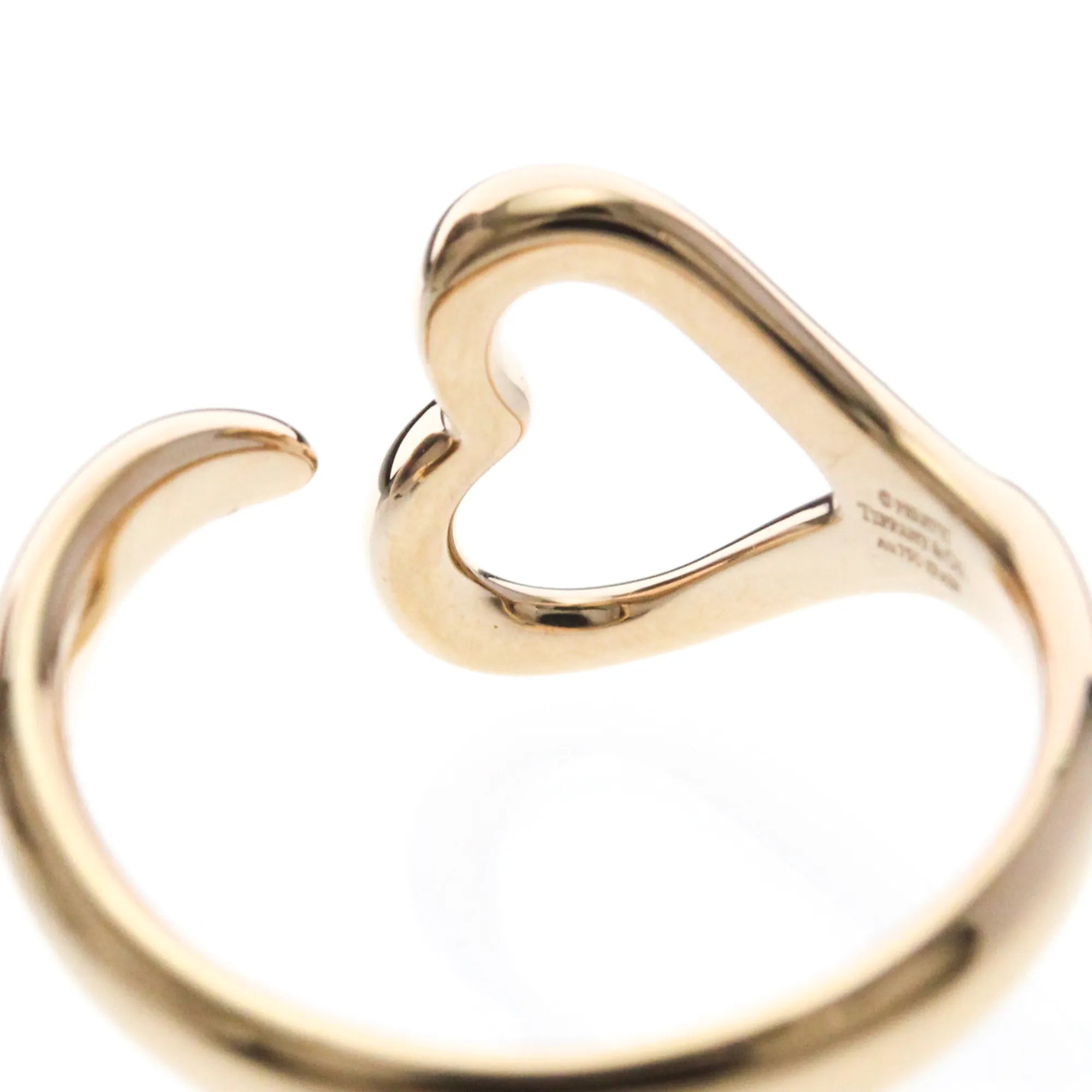 Tiffany & Co. Elsa Peretti Open Heart 18K Rose Gold Gold Pink_Gold Ring Jewelry (Pre-Owned)
