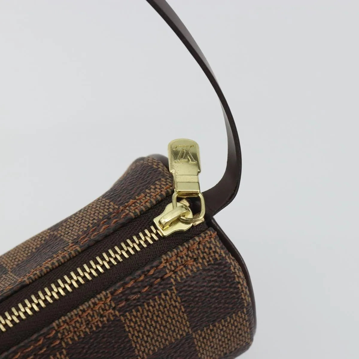 Louis Vuitton Papillon Pochette Damier Ebene Brown Canvas Clutche & Pouche Bag (Pre-Owned)