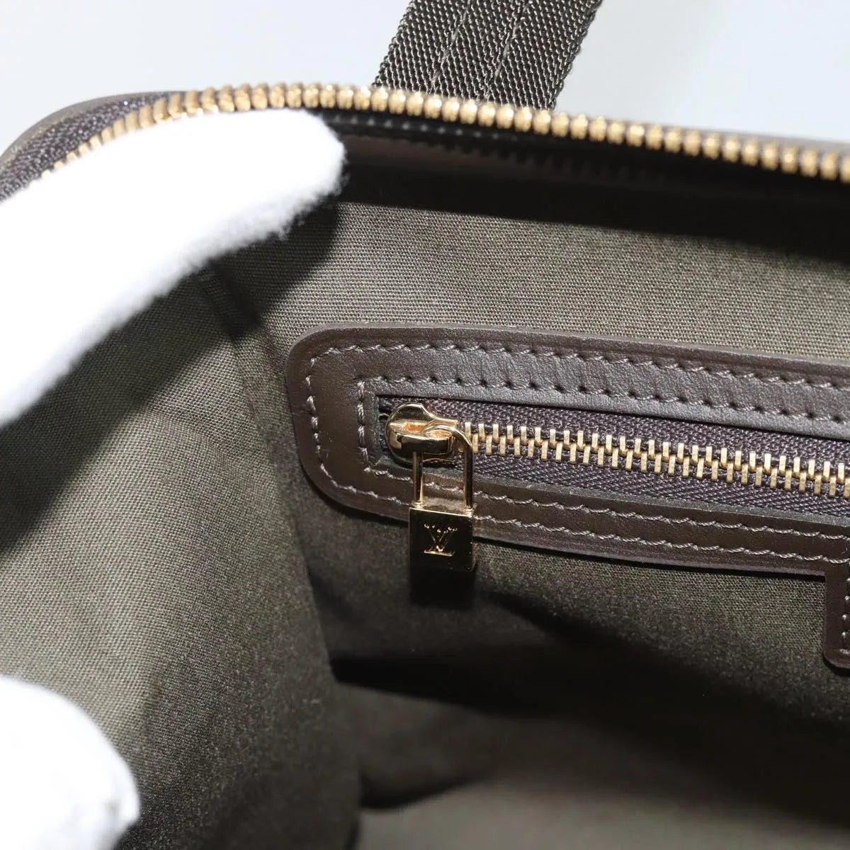 Louis Vuitton Joséphine Mini Lin Khaki Canvas Handbag (Pre-Owned)
