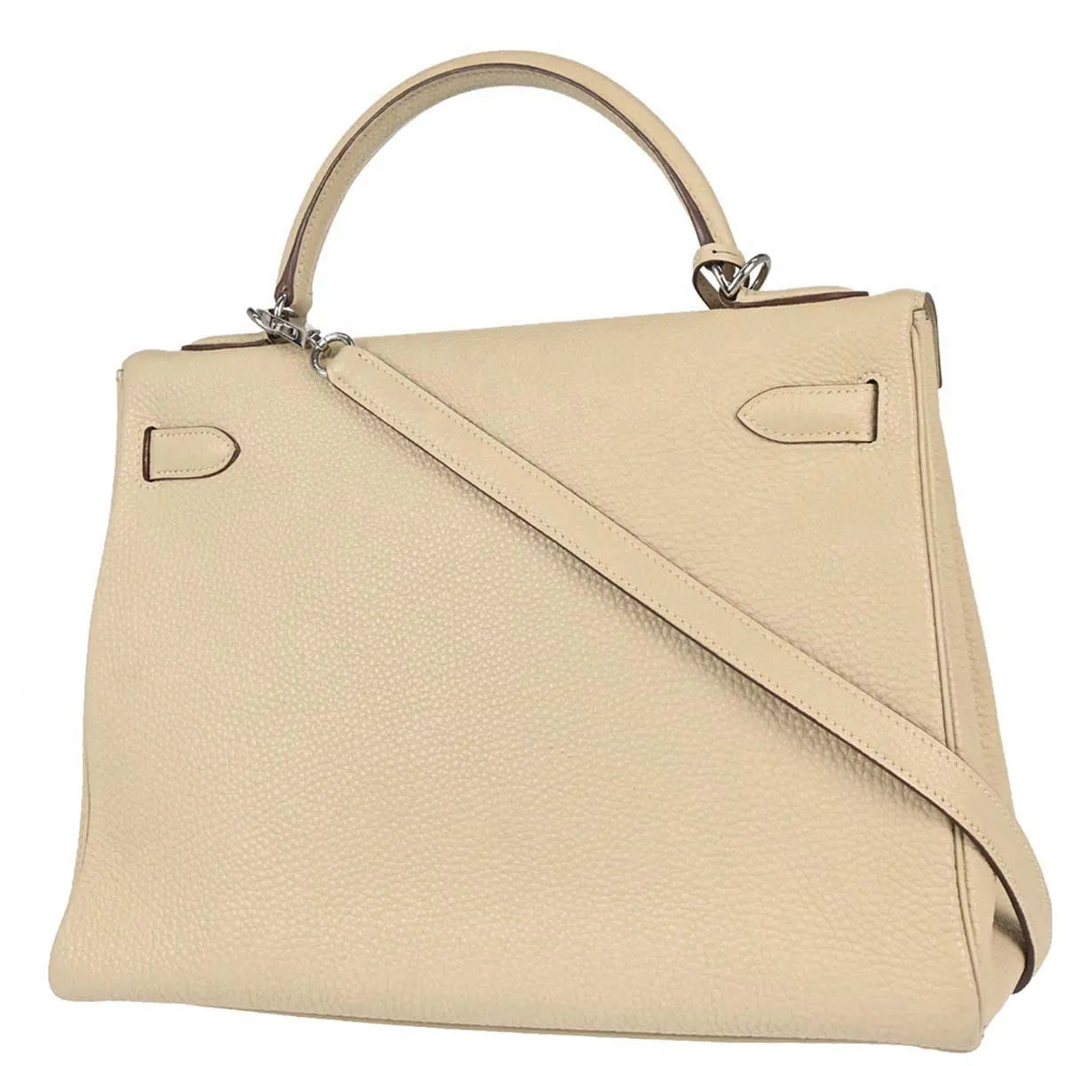 Hermes Kelly Retourne Togo Beige Leather Handbag (Pre-Owned)