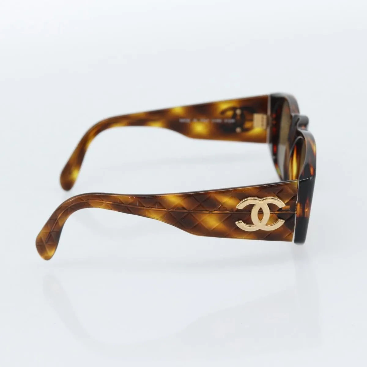 Chanel Cc Logo Matelasse Sunglasses Eye Wear Plastic Brown Plastic Sunglasse Accessory (Pre-Owned)