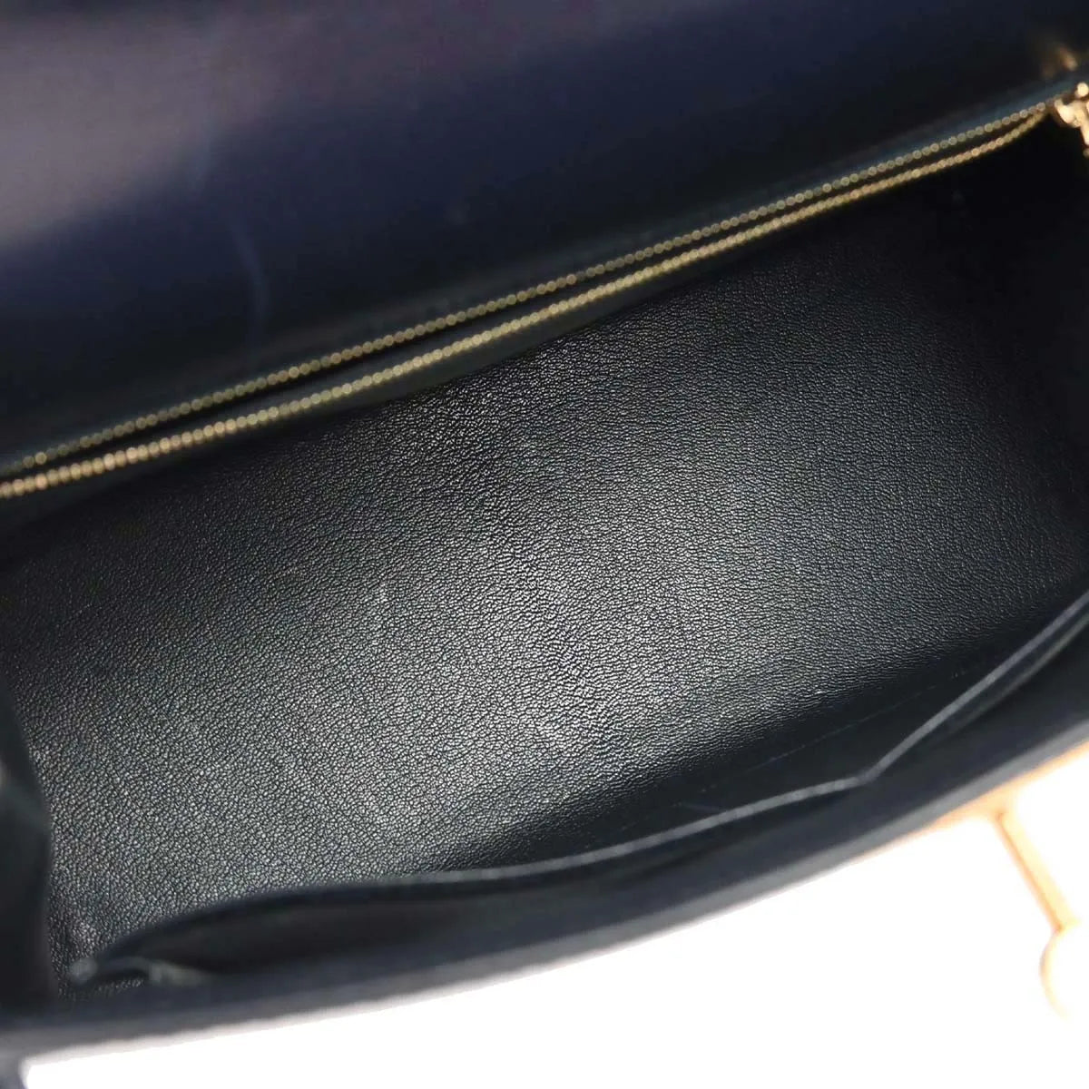 Hermes Kelly Sellier Box Calf Blue Calfskin Handbag (Pre-Owned)