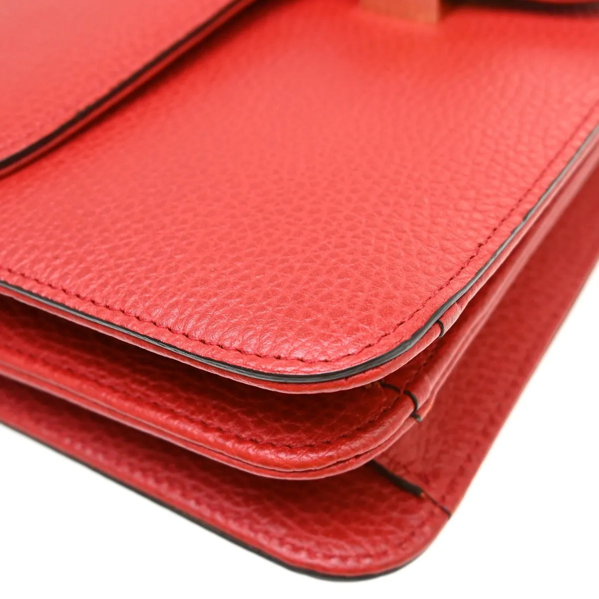 Gucci Interlocking Leather Red Leather Shoulder Bag Bag (Pre-Owned)