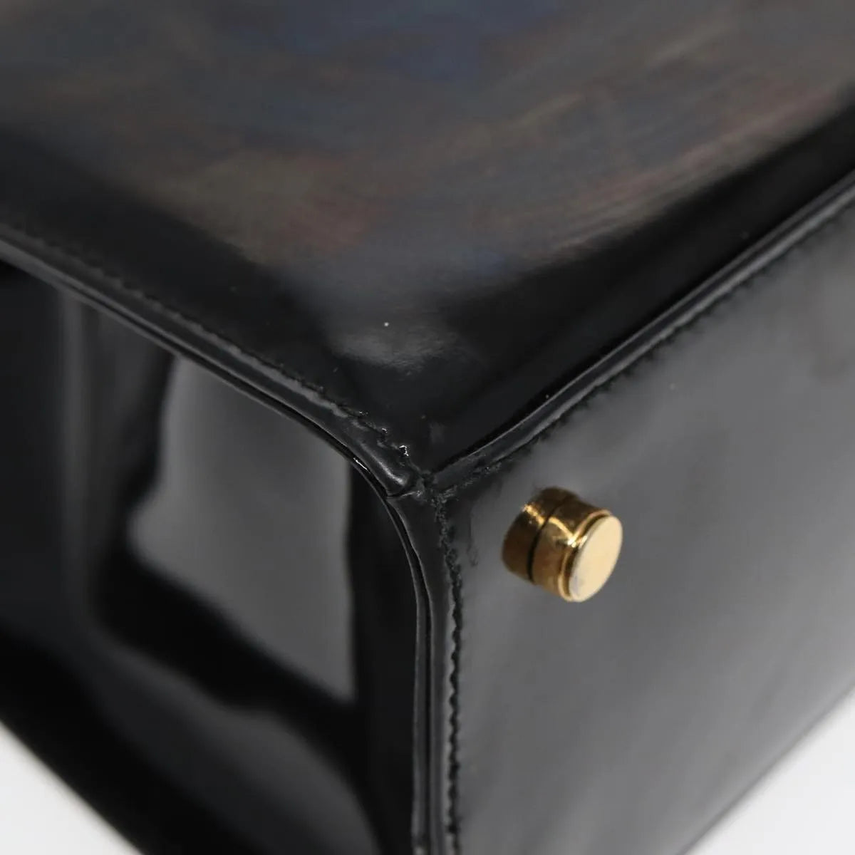 Salvatore Ferragamo Vara Patent Leather Black Patent_Leather Shoulder Bag Bag (Pre-Owned)