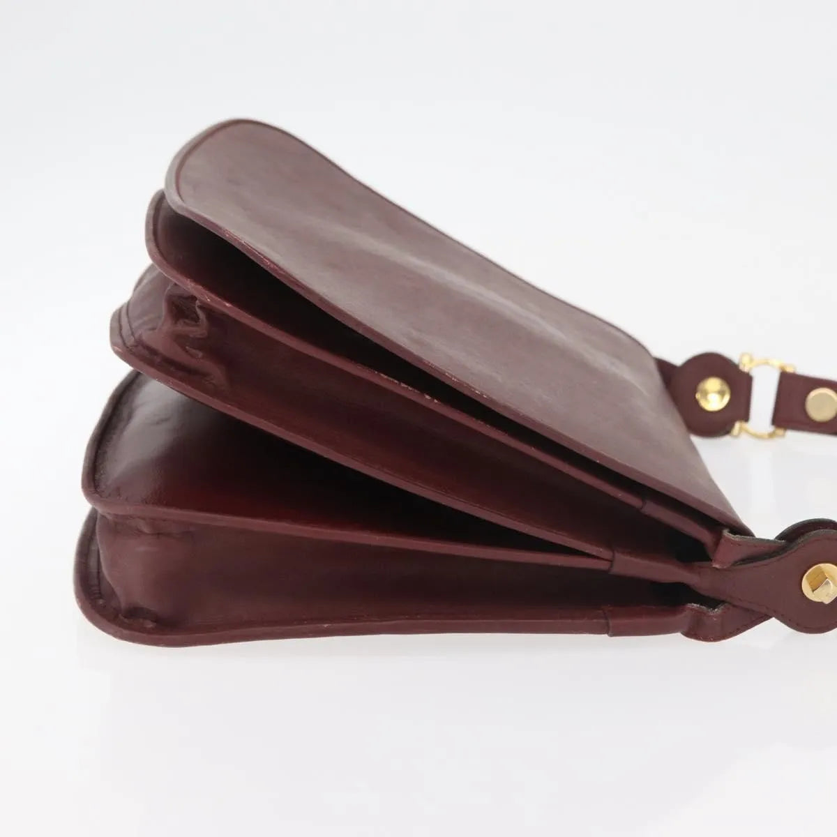 Cartier Must De Cartier Leather Burgundy Leather Shoulder Bag Bag (Pre-Owned)