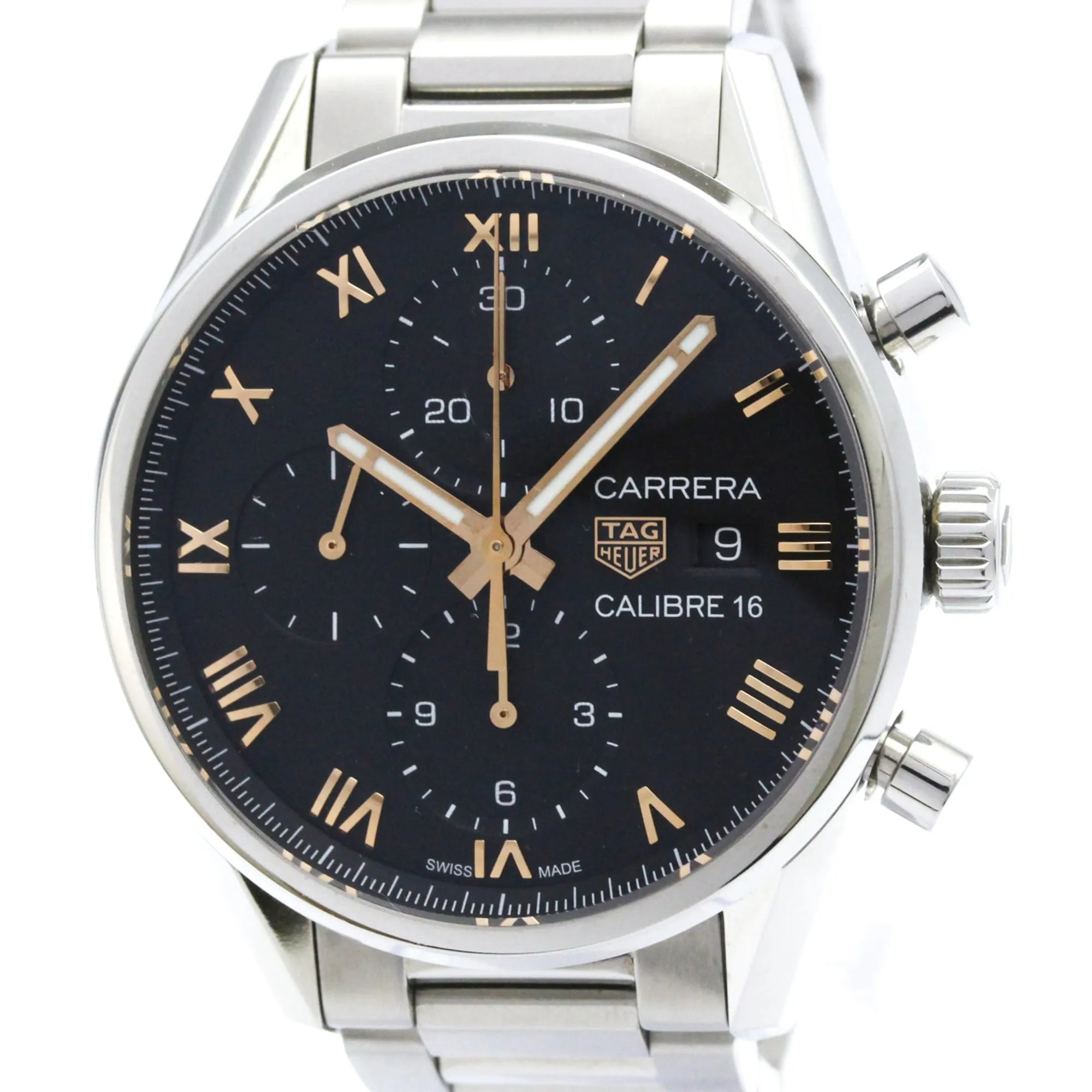 Tag Heuer Carrera Calibre 16 Chronograph Automatic Stainless Steel Watch (Pre-Owned)