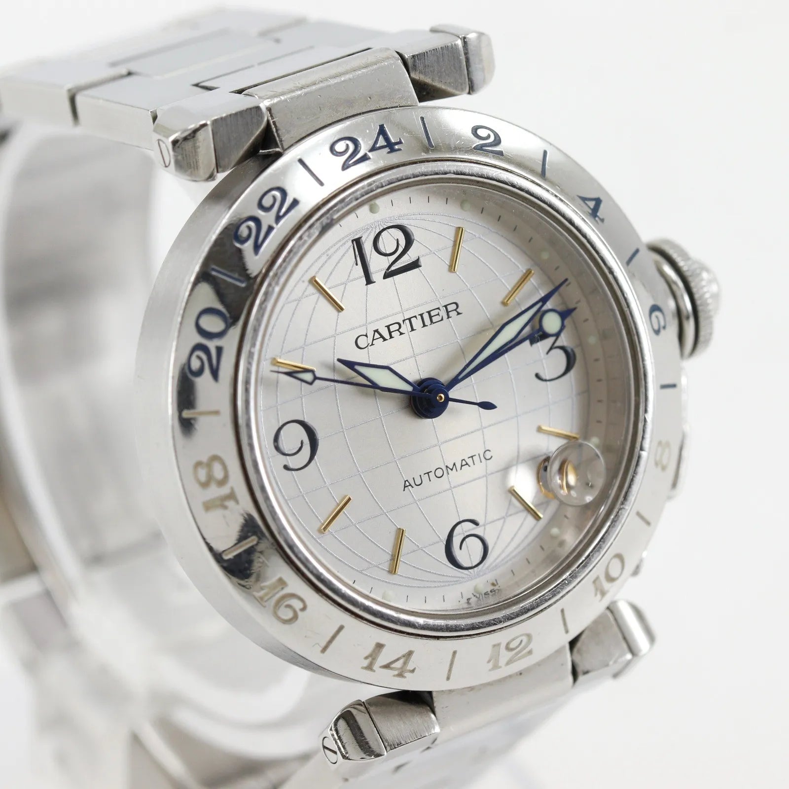 Cartier Pasha C Gmt Automatic Stainless Steel Watch (Pre-Owned)