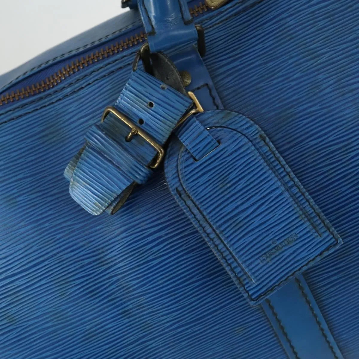 Louis Vuitton Keepall Epi Leather Blue Leather Travel Bag Bag (Pre-Owned)