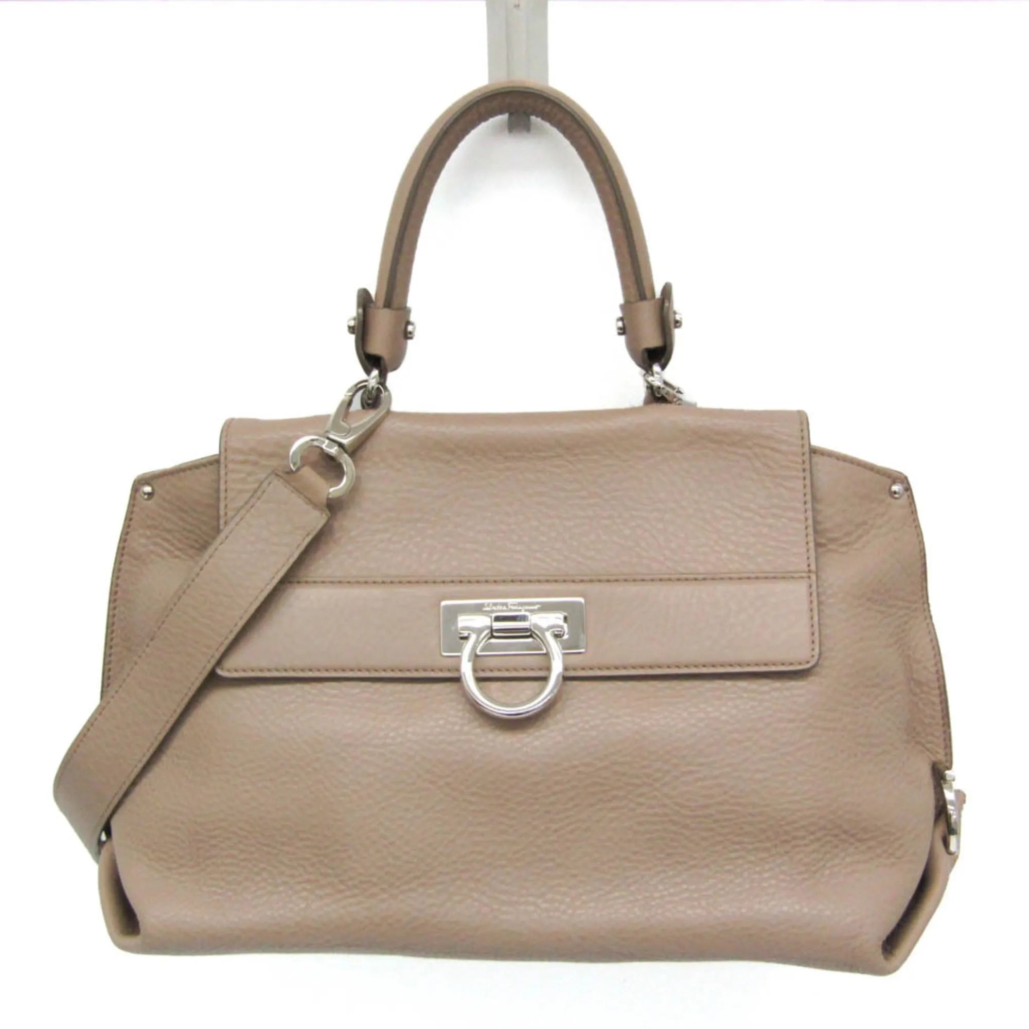 Salvatore Ferragamo Sofia Satchel Leather Pink Leather Handbag (Pre-Owned)