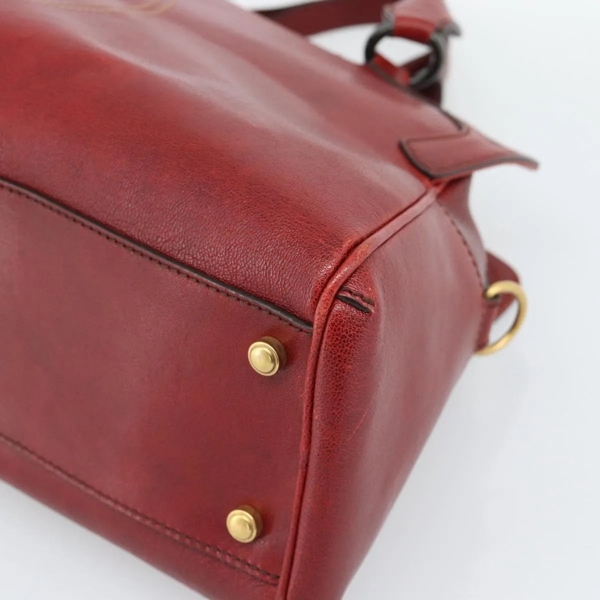 Cartier Marcello Leather Red Leather Handbag (Pre-Owned)