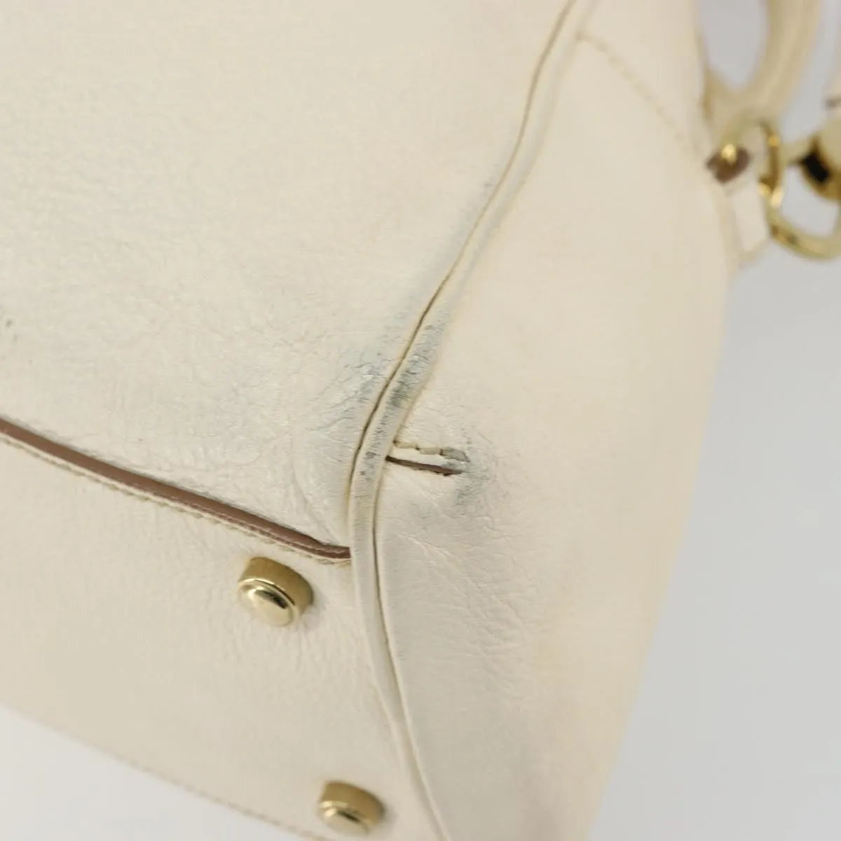 Cartier Marcello Leather White Leather Shoulder Bag Bag (Pre-Owned)