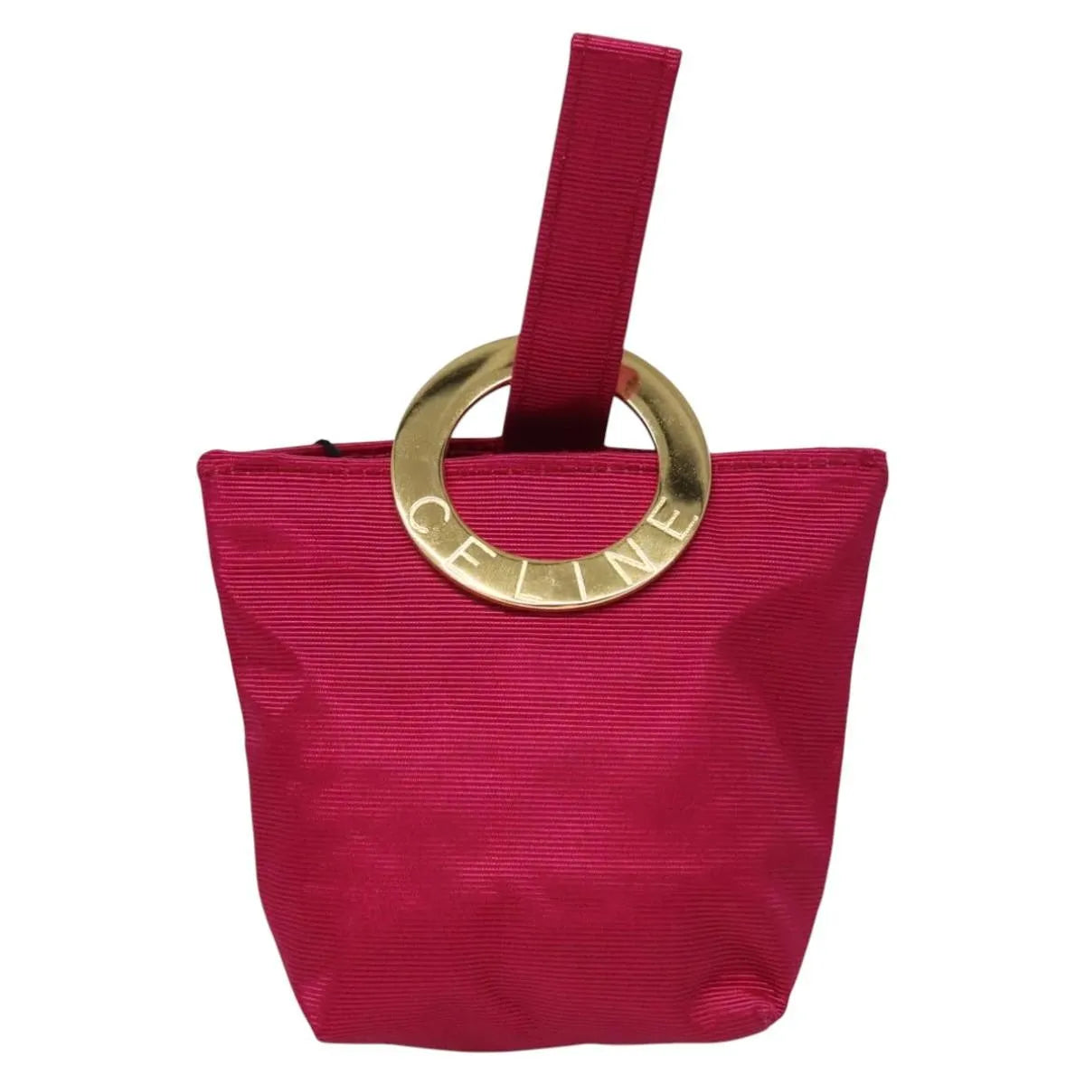 Celine Circle Logo Nylon Pink Nylon Clutche & Pouche Bag (Pre-Owned)