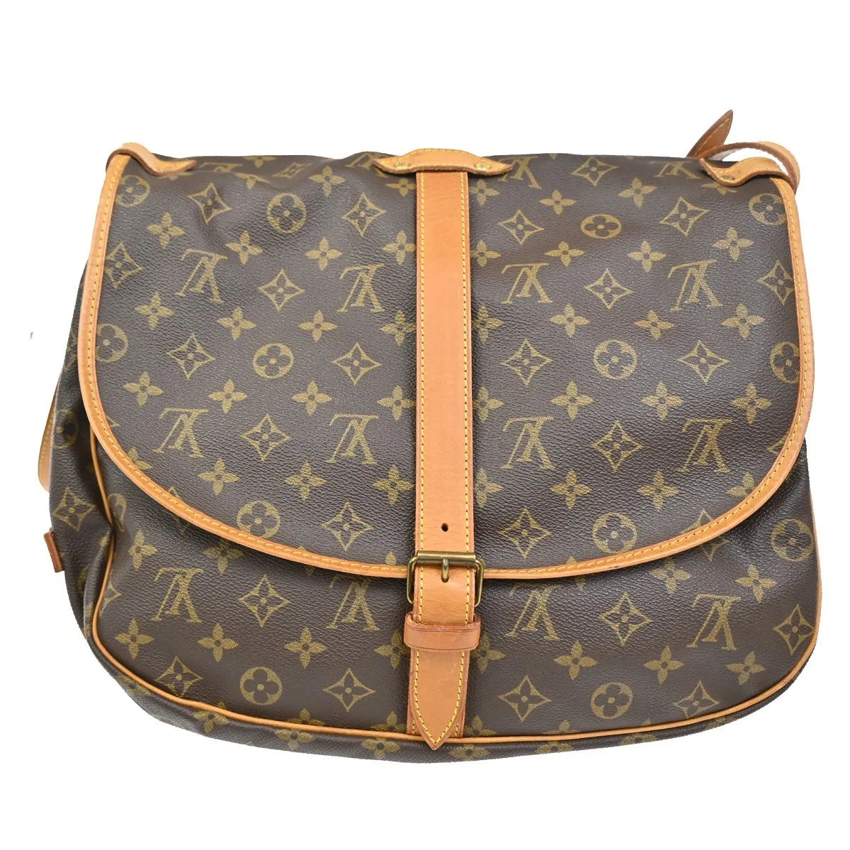 Louis Vuitton Saumur Monogram Canvas Brown Canvas Shoulder Bag Bag (Pre-Owned)