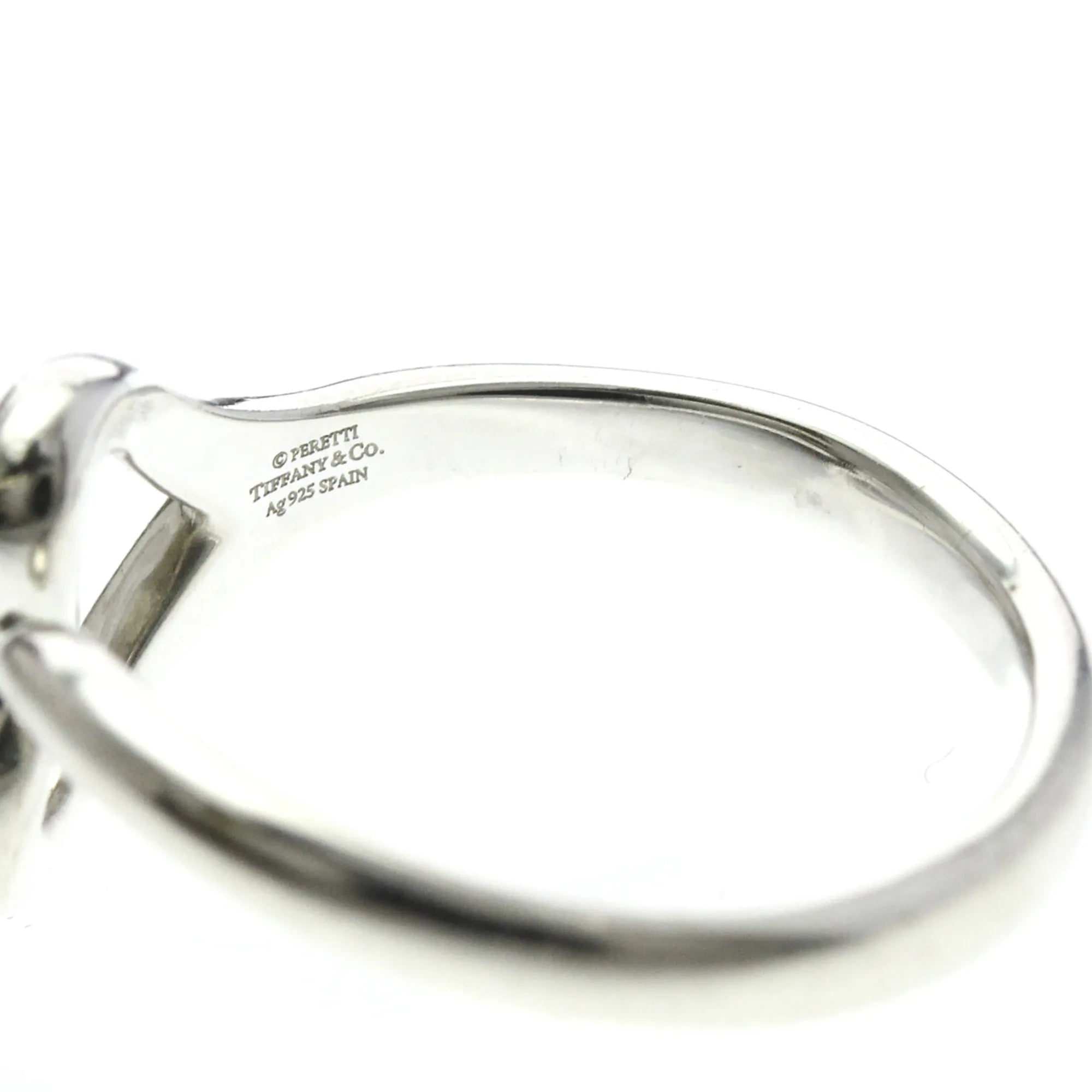 Tiffany & Co. Elsa Peretti Open Heart Silver 925 Silver Silver Ring Jewelry (Pre-Owned)
