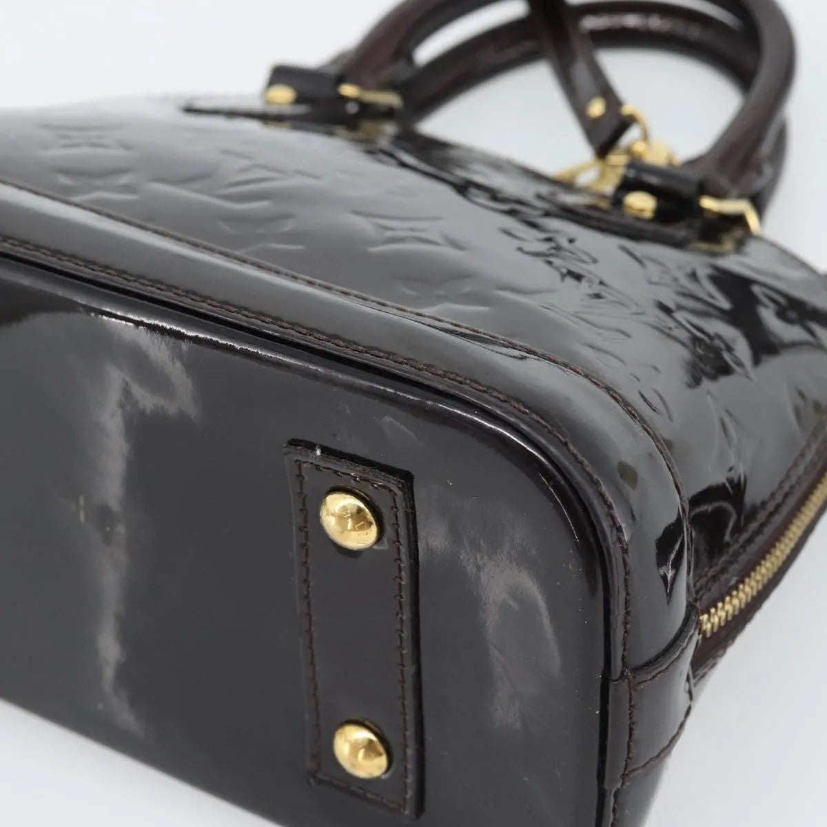 Louis Vuitton Alma Patent Leather Brown Patent_Leather Handbag (Pre-Owned)