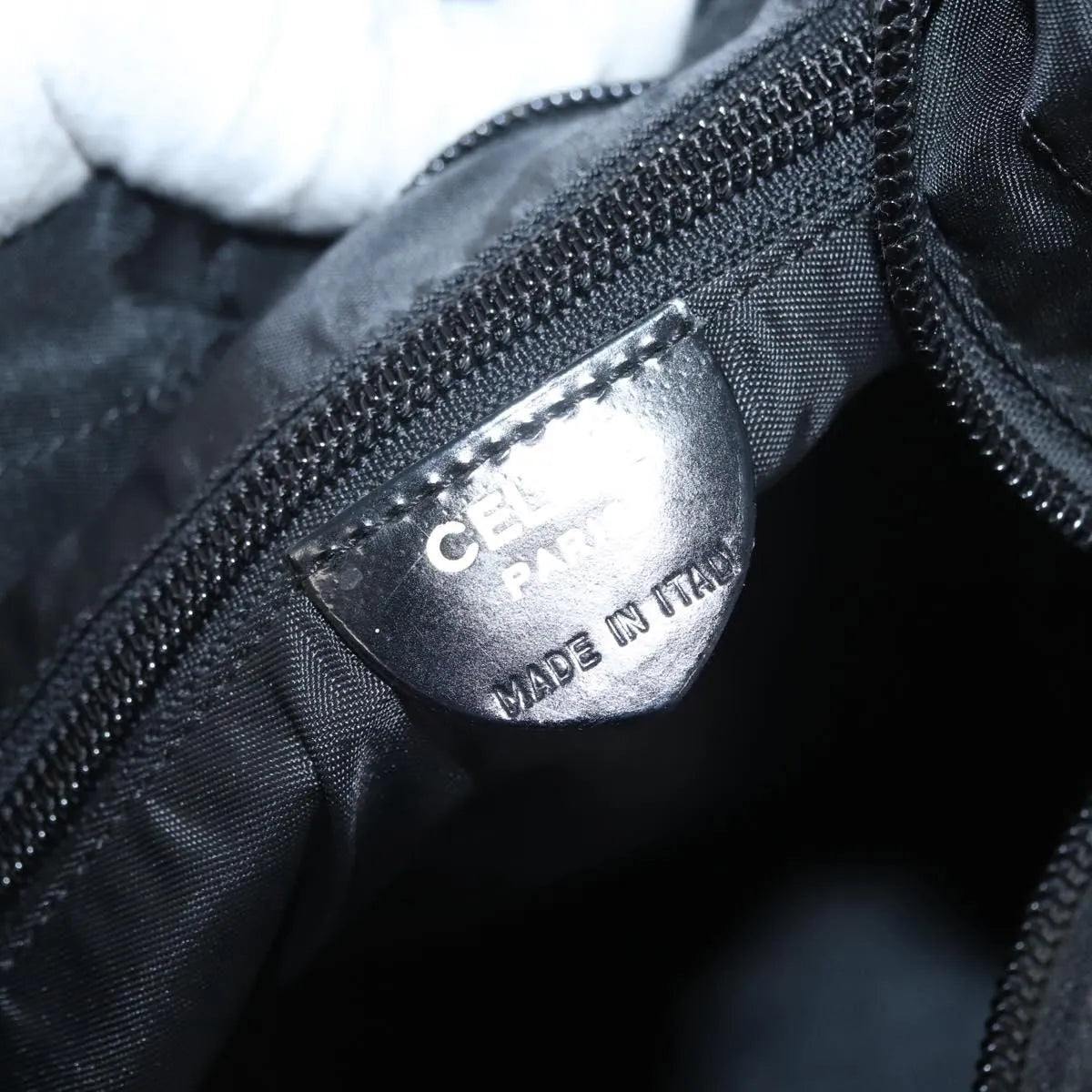 Celine Circle Logo Nylon Black Nylon Tote Bag Bag (Pre-Owned)