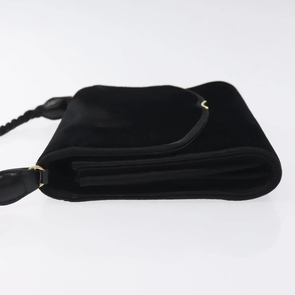 Gucci Vintage Flap Velvet Black Velvet Shoulder Bag Bag (Pre-Owned)