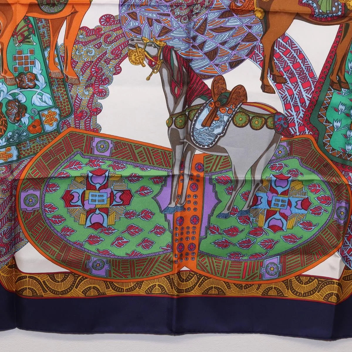 Hermes Carré 90 Silk Multicolor Navy Silk Scarve & Shawl Accessory (Pre-Owned)
