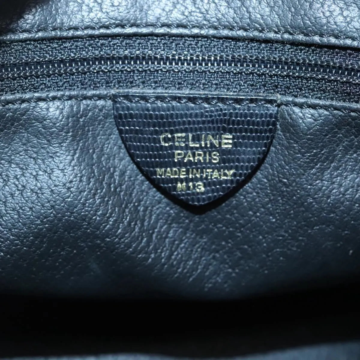 Celine Circle Logo Leather Black Leather Handbag (Pre-Owned)