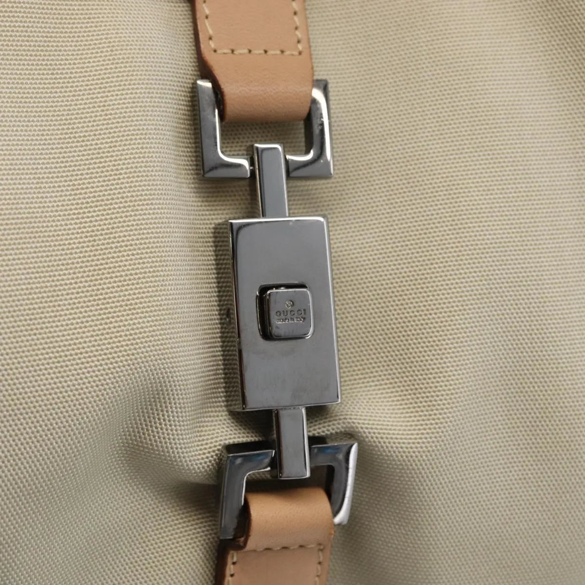 Gucci Jackie Tote Gg Canvas Beige Canvas Handbag (Pre-Owned)