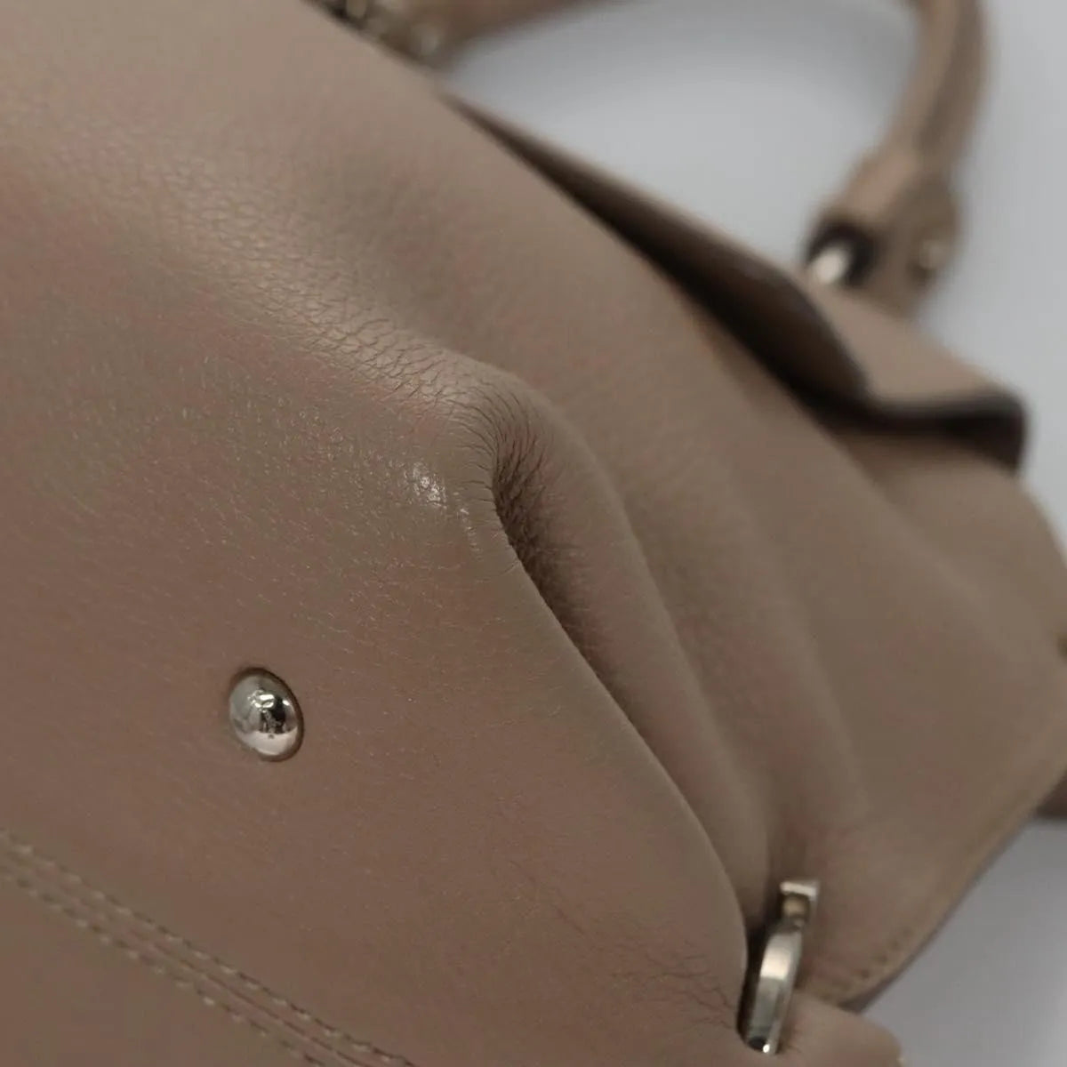 Salvatore Ferragamo Sofia Satchel Leather Beige Leather Handbag (Pre-Owned)