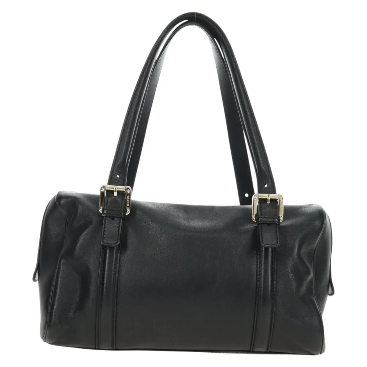 Gucci Britt Boston Duffle Leather Black Leather Handbag (Pre-Owned)