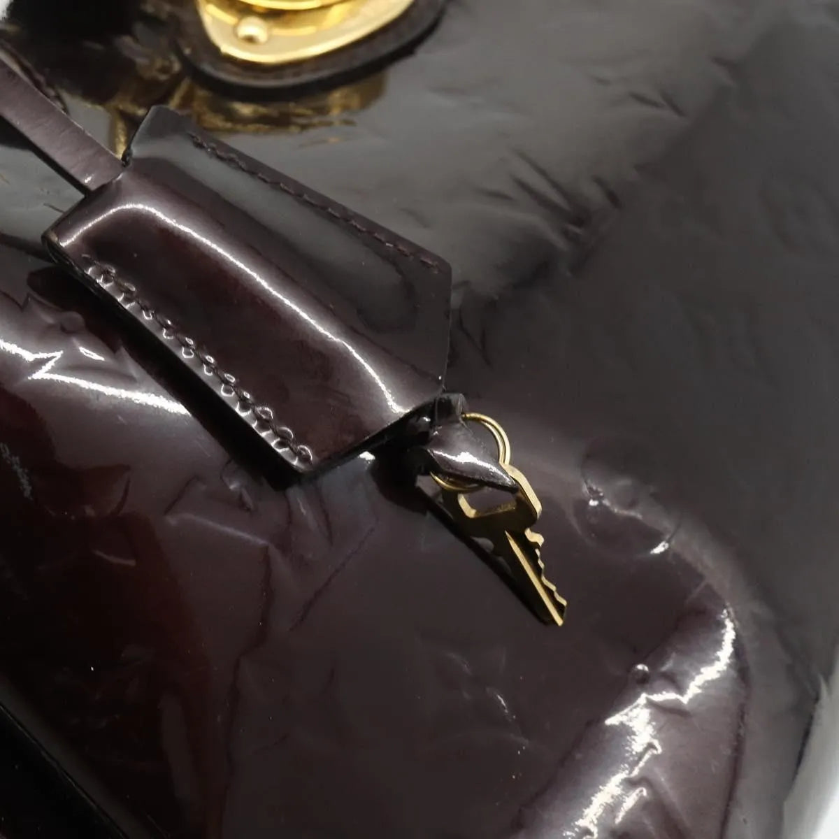 Louis Vuitton Melrose Avenue Monogram Vernis Burgundy Patent_Leather Handbag (Pre-Owned)