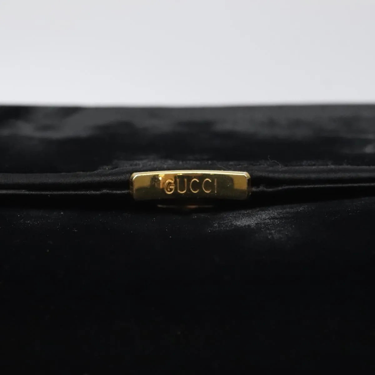 Gucci Vintage Flap Velvet Black Velvet Shoulder Bag Bag (Pre-Owned)