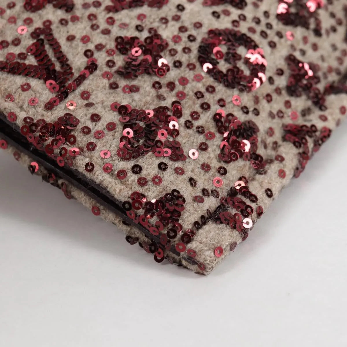 Louis Vuitton Pochette Felt And Sequin Burgundy Canvas Clutche & Pouche Bag (Pre-Owned)