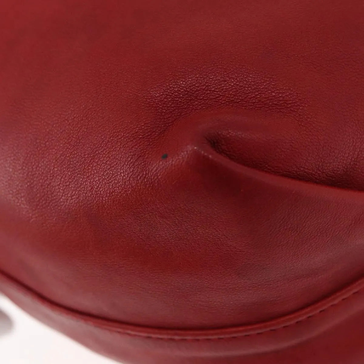 Saint Laurent Teddy Bucket Leather Red Leather Shoulder Bag Bag (Pre-Owned)