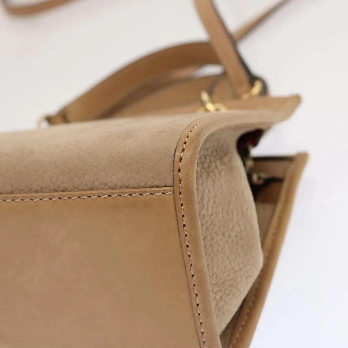 Celine Vintage Leather Beige Leather Handbag (Pre-Owned)