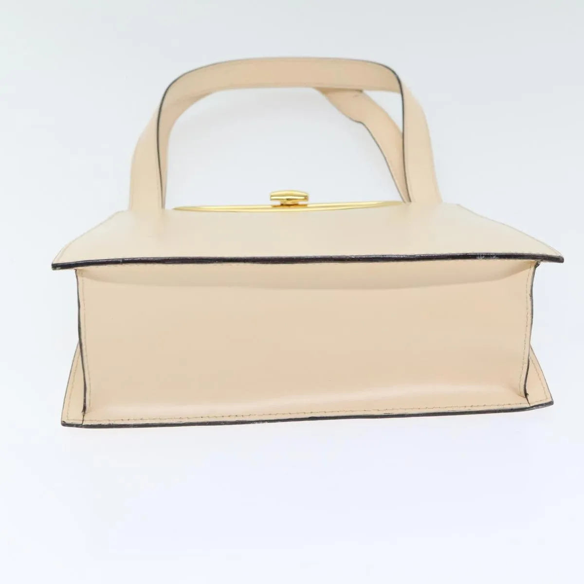 Celine Vintage Leather Ecru Leather Handbag (Pre-Owned)