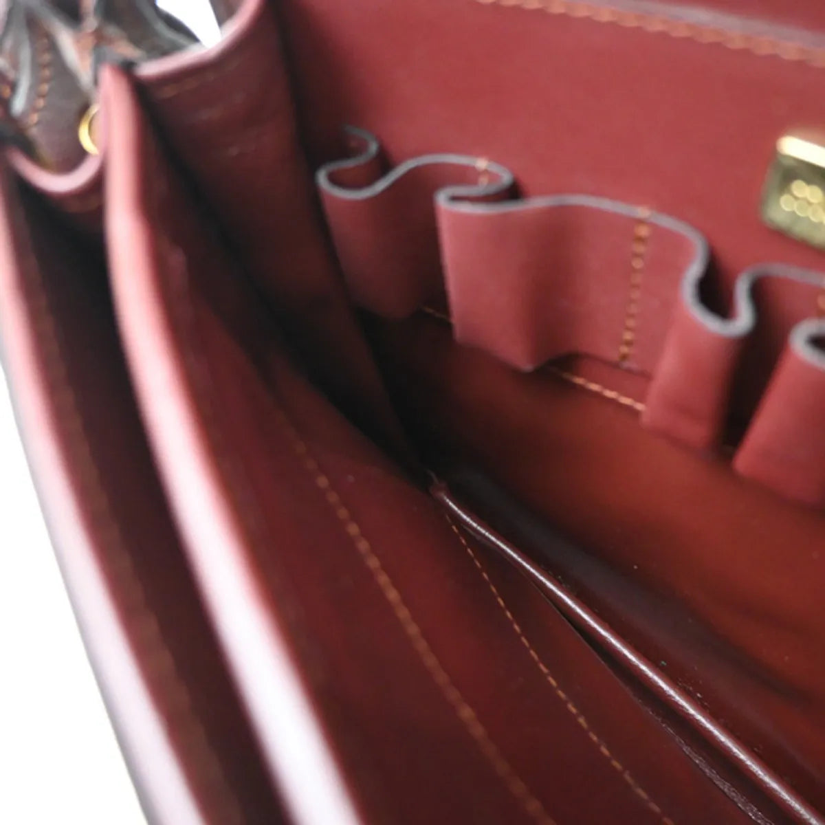 Cartier Must De Cartier Leather Red Leather Shoulder Bag Bag (Pre-Owned)