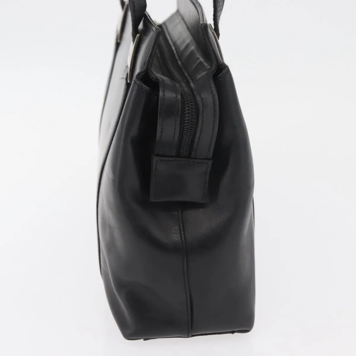Salvatore Ferragamo Vintage Leather Black Leather Tote Bag Bag (Pre-Owned)