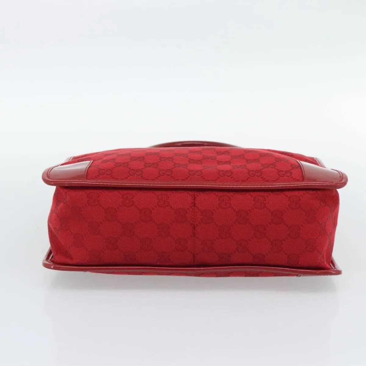 Gucci Structured Top Handle Open Tote Gg Canvas And Leather Red Canvas Handbag (Pre-Owned)