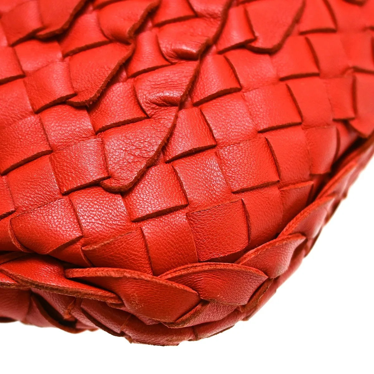 Bottega Veneta Veneta Hobo Miniode Intrecciato Nappa Red Leather Handbag (Pre-Owned)