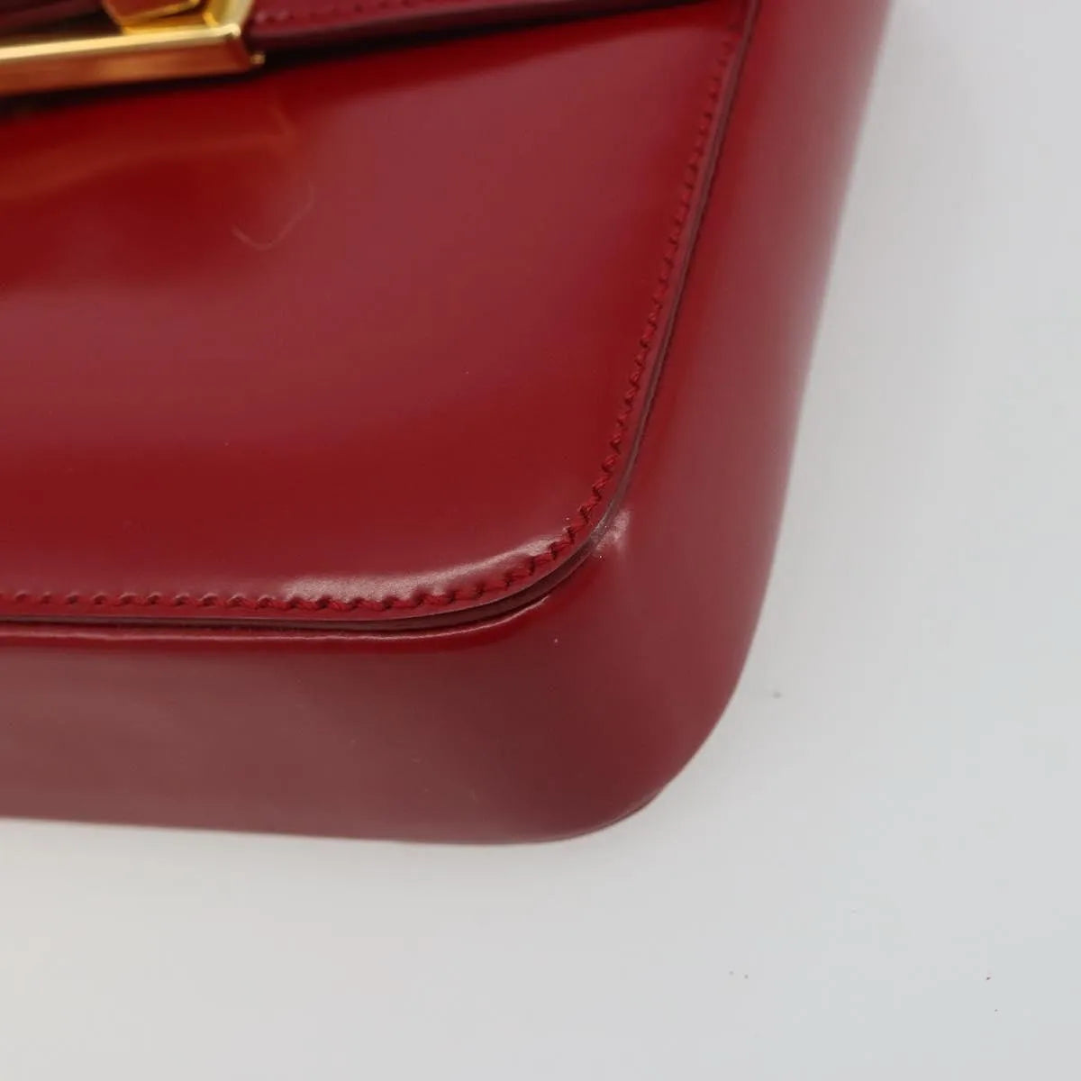 Prada Bow Top Handle Leather Red Leather Handbag (Pre-Owned)