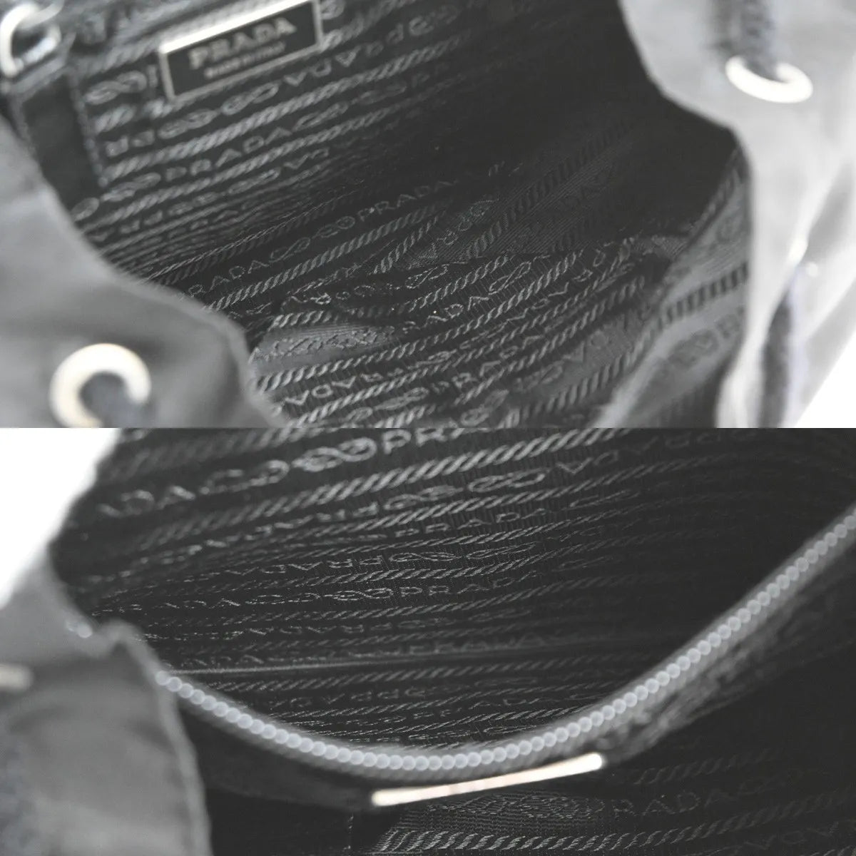 Prada Double Front Pocket Tessuto Black Nylon Backpack Bag (Pre-Owned)